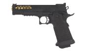 Golden Eagle Pistolet Hi-Capa 5.1 HexCut GBB Full Metal Noir/Or 0.8J