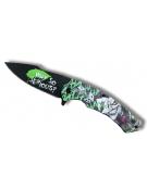 Couteau pliant ouv. assistée Joker/Dés vert lame 9cm +clip-ceinture