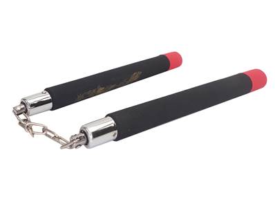 Nunchaku Mousse Noir 30cm dia. 3cm Chaine Metal 13cm