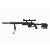 Well MB4411D Fusil à ressort Sniper avec lunette et bipied Noir 1.9J