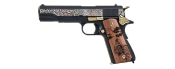 G&G 1911 Pistol GBB Gravé Year of Tiger Metal/Bois Or 0.9J+Coffret
