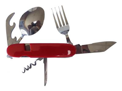 Set de 6 couverts Inox manche Rouge