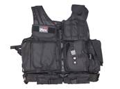 DMoniac Veste tactique Noire 8 poches holster + ceinturon