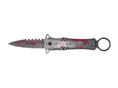 Couteau Blood Punisher lame 8cm - Anneau et clip ceinture