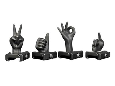 Guerilla Tactical Organes de visée RIS (x4) Funny Fingers Noir