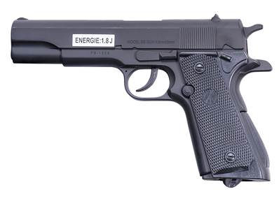 Pistolet Co2 6mm 1911 Noir Full-Metal Culasse Fixe 1.8J