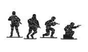 Delta Tactics Lot de 4 cibles Soldat Métal