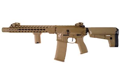 Delta Armory M4 SilentOps DMR FullMetal Tan Alpha AEG1J Pack Complet