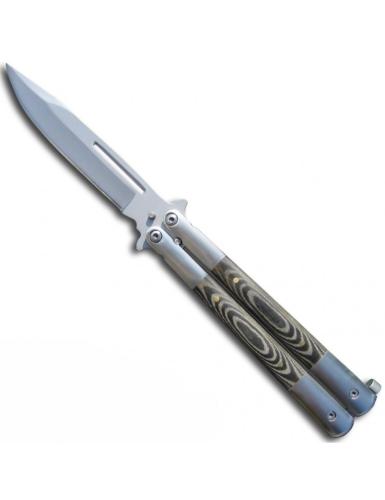 Couteau papillon Hypnotic Wood Bois/Métal lame 9cm