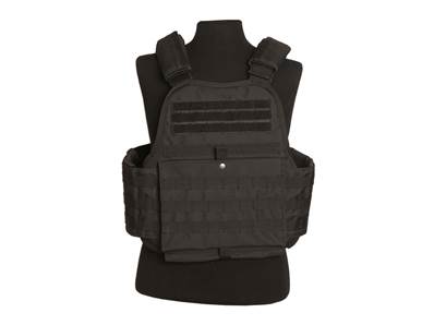 Gilet tactique porte plaque Noir fixation MOLLE