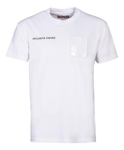 City Guard T-Shirt Sécurité Privée Grande fenêtre Matricule Blanc L