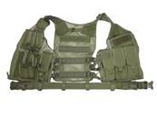 DMoniac Veste tactique Olive 8 poches holster + ceinturon