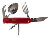 Set de 6 couverts Inox manche Rouge