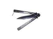 Couteau papillon Noir lame 10cm scorpion