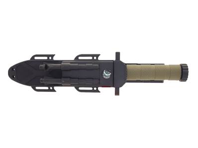 Couteau de survie Noir 19cm avec garde main ABS OD