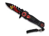 Couteau pliant Zombies Blood Rouge / Noir lame 8cm