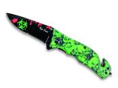 Couteau pliant Zombies Vert fluo lame 8cm