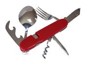 Set de 6 couverts Inox manche Rouge