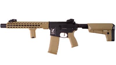 Delta Armory M4 SilentOps DMR FullMetal Noir/Tan Alpha AEG1J Pack Com