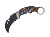 Couteau automatique Karambit tête de mort