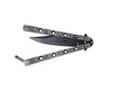Couteau papillon lame 10 cm gris mat 20 Crânes