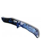 Couteau foliage dragon bleu lame 9cm - clip ceinture