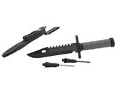 Couteau de survie Noir 19cm avec garde main ABS OD