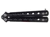 Couteau papillon ajouré noir lame 7 cm