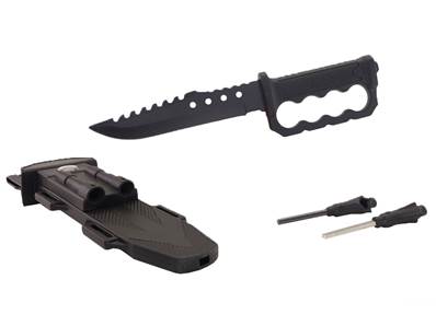 Couteau de survie avec garde main Noir
