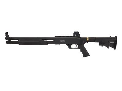 Fusil à pompe de défense 16 pouces Noir Cal. 68 CO2 2x12g 16J