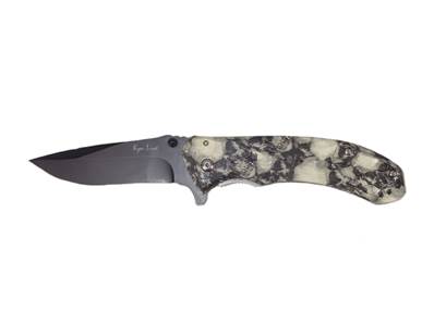 Couteau pliant lame 9cm Crânes - clip ceinture
