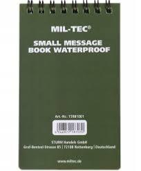 Miltec Petit Carnet de Notes étanche 48 feuilles 75x130mm