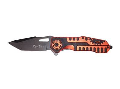 Couteau Meca Orange lame 8.5cm - clip ceinture et brise vitre