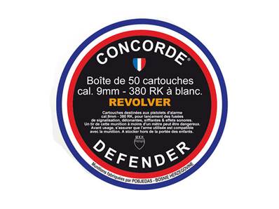 Concorde Defender Cartouche à blanc 9mm R.K. / 380 (x50)