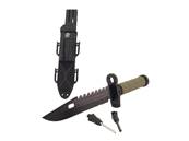 Couteau de survie Noir 19cm avec garde main ABS OD