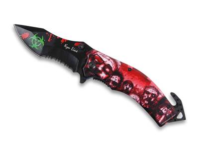 Couteau pliant Zombies Rouge / Noir lame 8cm