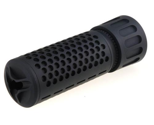 BO Silencieux QD CQB Métal Noir 14mm CCW avec Cache-Flamme fourni