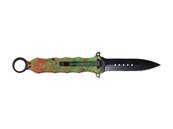 Couteau foliage fluo avec boucle et lame 10cm - clip ceinture