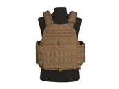 Gilet tactique porte plaque Tan fixation MOLLE