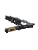 Couteau de survie Kaki Lame 16cm Boussole,Allume-Feu,Sifflet,Pierre