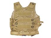 DMoniac Veste tactique Tan 8 poches holster + ceinturon