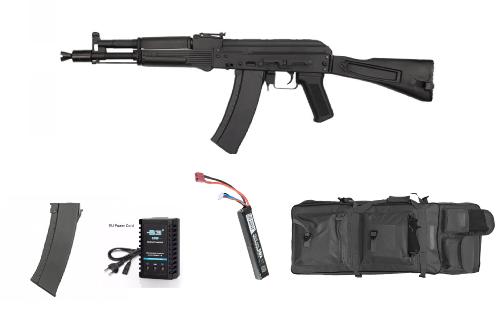 S&T AK105 AEG 6mm Full Metal Pack Complet+Housse+Chargeur Supp.