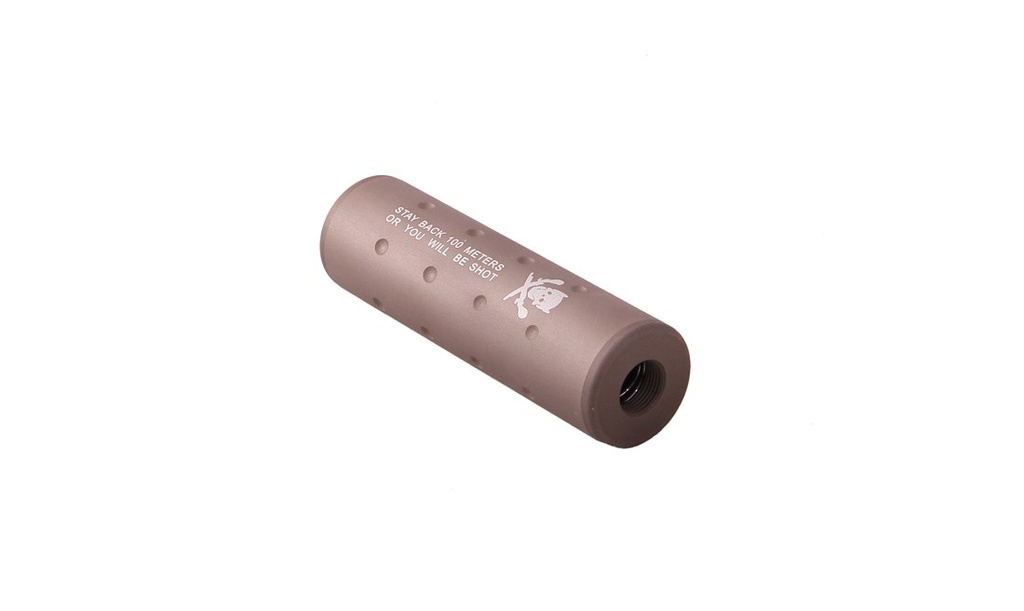 [ST-SIL110-TAN] S&T Silencieux Stubby Skull 110mm CCW/CW 14mm Tan