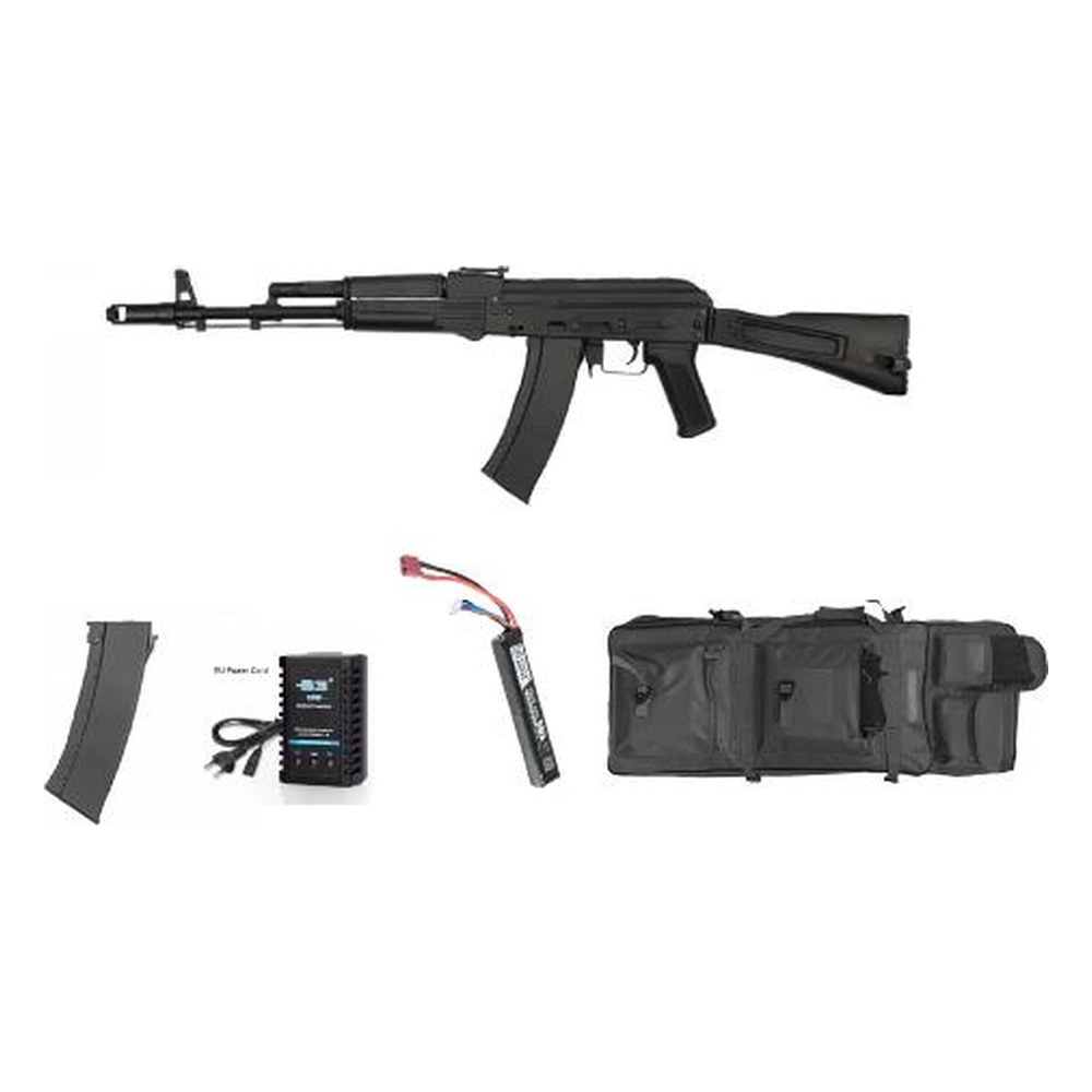 S&T AK74 AEG 6mm Full Metal Pack Complet+Housse+Chargeur Supp.