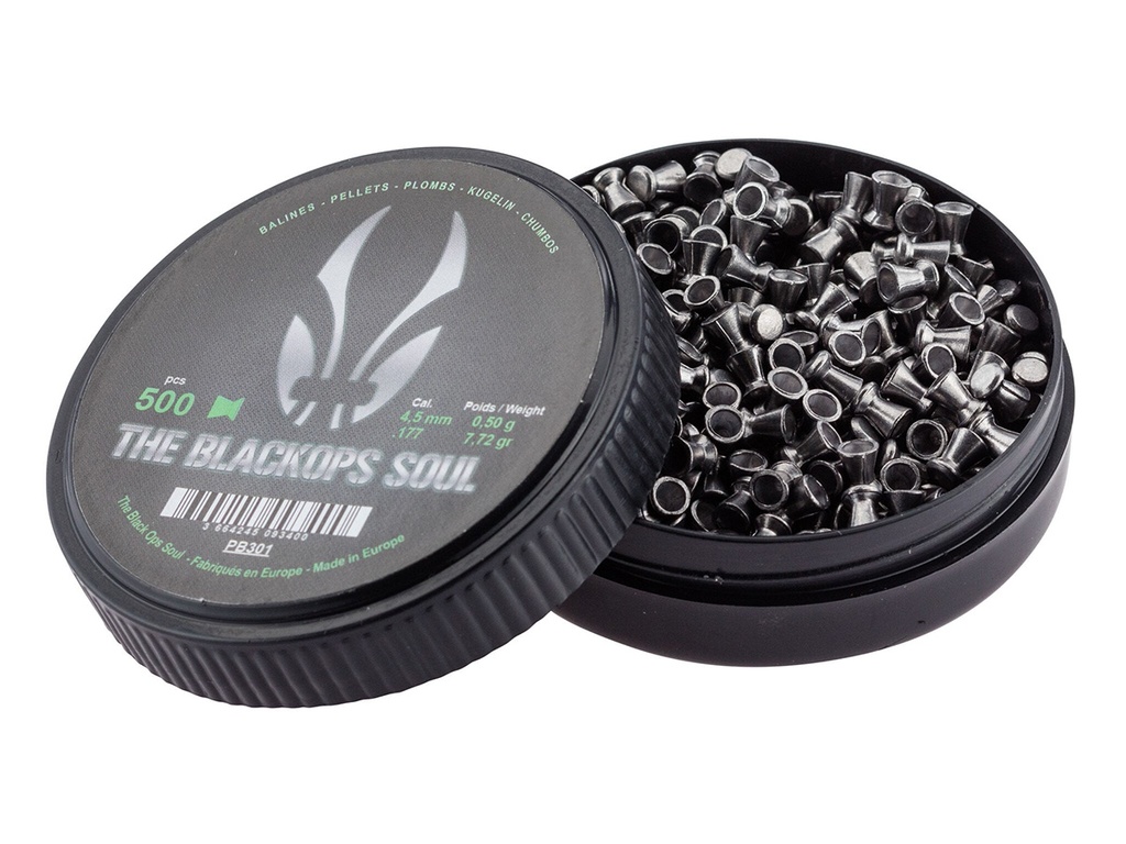 [PB301] BLACKOPS Plombs plats 4.5mm(.177) (x500)