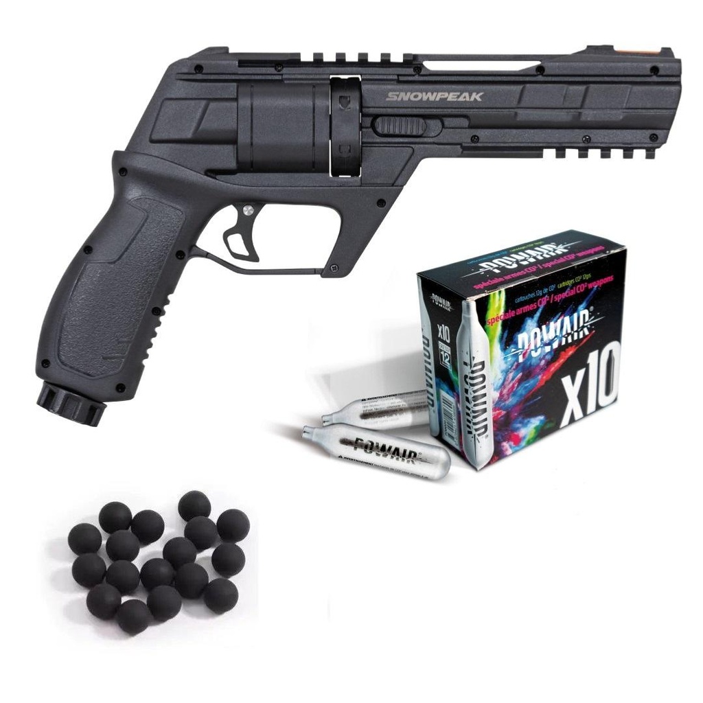 [PACK-CP300] SNOWPEAK Revolver CP300 6rd Cal.50 13J + 50 billes +10 Co2 12gr