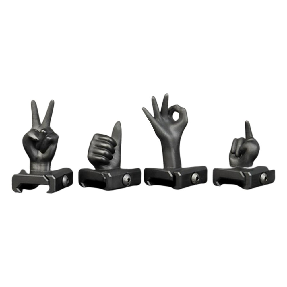 [GT-ACC-12-BLK] Guerilla Tactical Organes de visée RIS (x4) Funny Fingers Noir