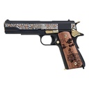 G&G 1911 GBB Pistol, ‘Year of the Tiger’ Engraved, Metal/Gold-coloured Wood, 0.9J + Gift Box