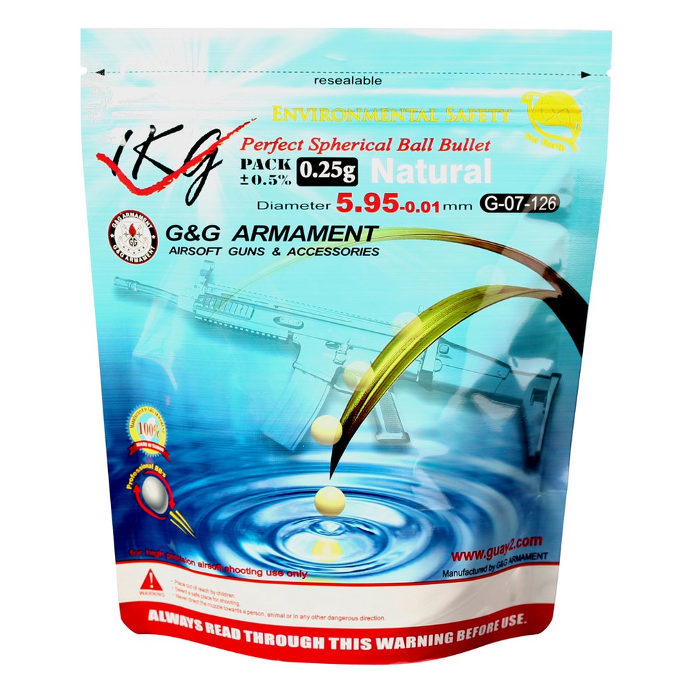 [GG-BB-025-BIO] G&G Premium Billes BIO 0.25g (x4000) en sachet (1kg)