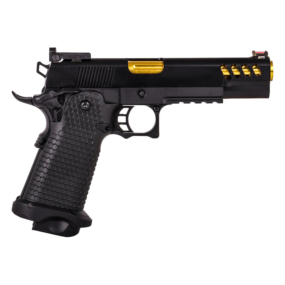 [GEHI51TBKGD] Golden Eagle Pistolet Hi-Capa 5.1 Tactical GBB FullMetal Noir/Or 0.8J